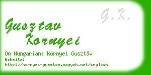 gusztav kornyei business card